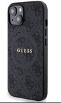 iPhone 15 Pro Guess - 343 - LEATHER RING MAGSAFE - fekete 