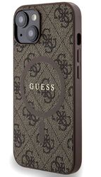 iPhone 15 Guess - 466 - LEATHER RING MAGSAFE - barna