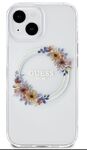 iPhone 15 Guess - 706 - FLOWERS GLOSSY MAGSAFE - transparens 