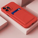 Samsung A12 Card Case - piros 