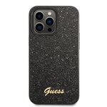 iPhone 14 Pro Guess - 140 - GLITTER FLAKES METAL LOGO - fekete 