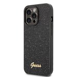 iPhone 14 Pro Guess - 140 - GLITTER FLAKES METAL LOGO - fekete