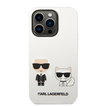 iPhone 14 Pro Karl and Choupette - LIQUID SILICONE - fehér 