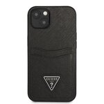 iPhone 13 Guess - SAFFIANO DOUBLE CARD CASE - fekete - 099 