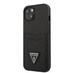 iPhone 13 Guess - 099 - SAFFIANO DOUBLE CARD CASE - fekete