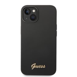 iPhone 14 Guess - 884 - LIQUID SILICONE METAL LOGO - fekete