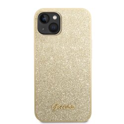 iPhone 14+ Guess - 096 - GLITTER FALKES METAL LOGO - arany