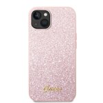 iPhone 14+ Guess - 058 - GLITTER FALKES METAL LOGO - pink 