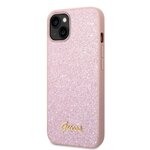 iPhone 14+ Guess - 058 - GLITTER FALKES METAL LOGO - pink
