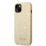 iPhone 14 Pro Max Guess - 119 - GLITTER FALKES METAL LOGO - gold