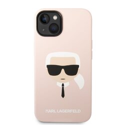 iPhone 14+ Karl Lagerfeld Head - LIQUID SILICONE - pink - 452