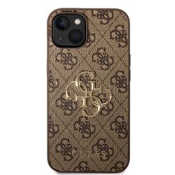 iPhone 15 Guess - 506 - METAL LOGO - barna