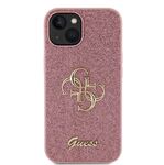 iPhone 15 Pro Guess - 662 - GLITTER METAL LOGO - pink 