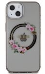 iPhone 13 Guess - 218 - FLOWERS GLOSSY MAGSAFE - fekete 