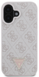 iPhone 16 Guess - 484 - PU STRASS TRIANGLE METAL LOGO - pink 
