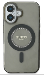 iPhone 16 Guess - 604 - IML RHINESTONES MAGSAFE - fekete