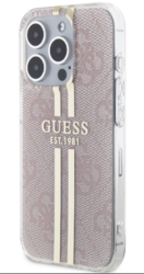 iPhone 15 Pro Guess - 120 - IML 4G GOLD STRIPE - pink