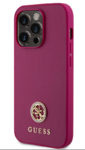 iPhone 15 Pro Guess - 884 - PU 4G STRASS METAL LOGO - magenta 