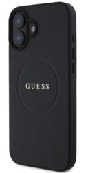 iPhone 16+ Guess - 518 - PU GRAINED CLASSIC LOGO MAGSAFE - feket