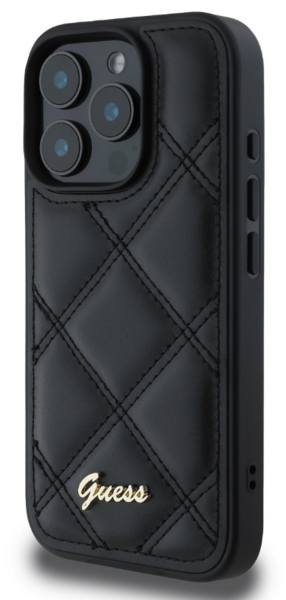iPhone 16+ Guess - 051 - PU LEATHER QUILTED - fekete