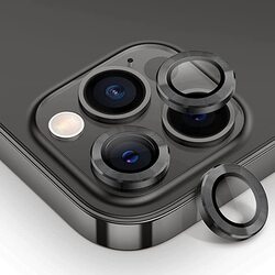 iPhone 16 Pro / 16 Pro Max metal kamera lencse üvegfólia - feket