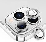 iPhone 16 Pro / 16 Pro Max metal kamera lencse üvegfólia - ezüst 