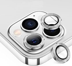 iPhone 16 Pro / 16 Pro Max metal kamera lencse üvegfólia - ezüst