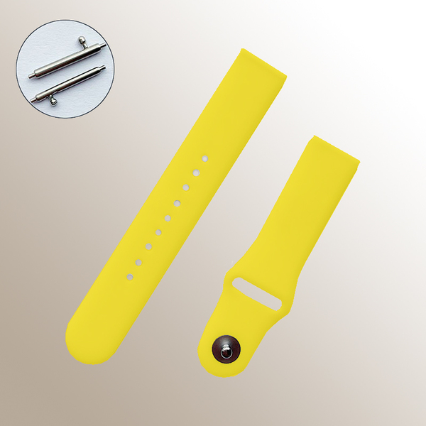 Szilikon óraszíj 22 mm, sárga, no11