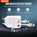 VFAN E11 3A 30W usb A + C adapter + C kábel 