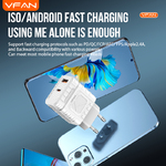 VFAN E11 3A 30W usb A + C adapter + C kábel