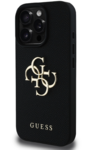iPhone 15 Pro Guess - 503 - GRAINED METAL LOGO - fekete 
