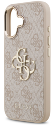 iPhone 17 Guess - 752 - PU LEATHER METAL LOGO GOLD FRAME- pink