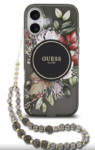 iPhone 17 Guess - 115 - IML FLOWERS STRAP MAGSAFE - fekete 