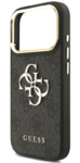iPhone 17 Pro Guess - 615 - PU LEATHER METAL LOGO GOLD FRAME- fe 
