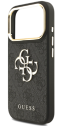 iPhone 17 Pro Guess - 615 - PU LEATHER METAL LOGO GOLD FRAME- fe