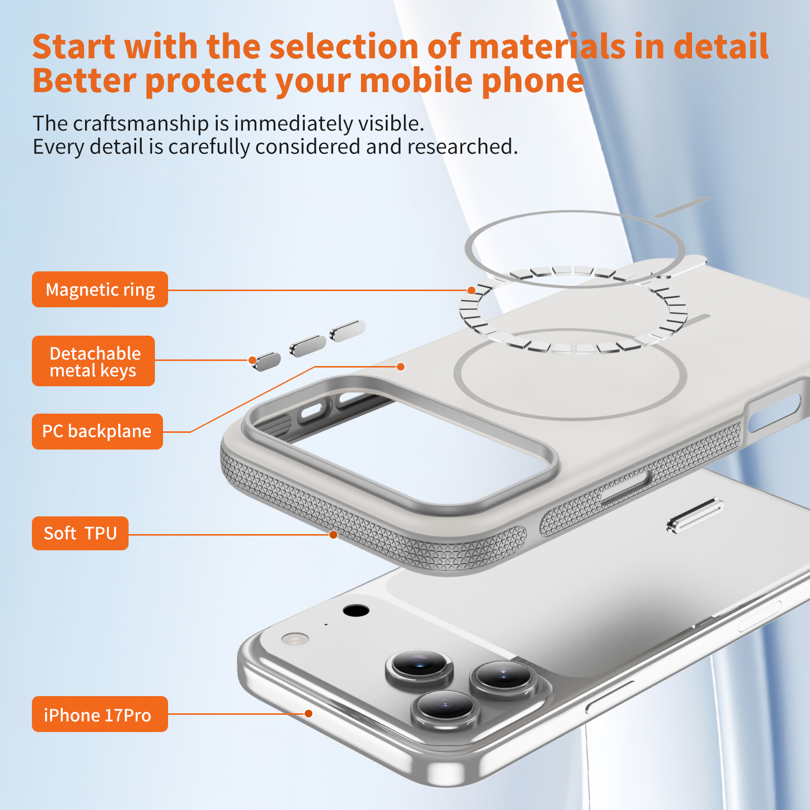PASTEL MATTE iPhone 16 Pro Max white + grey