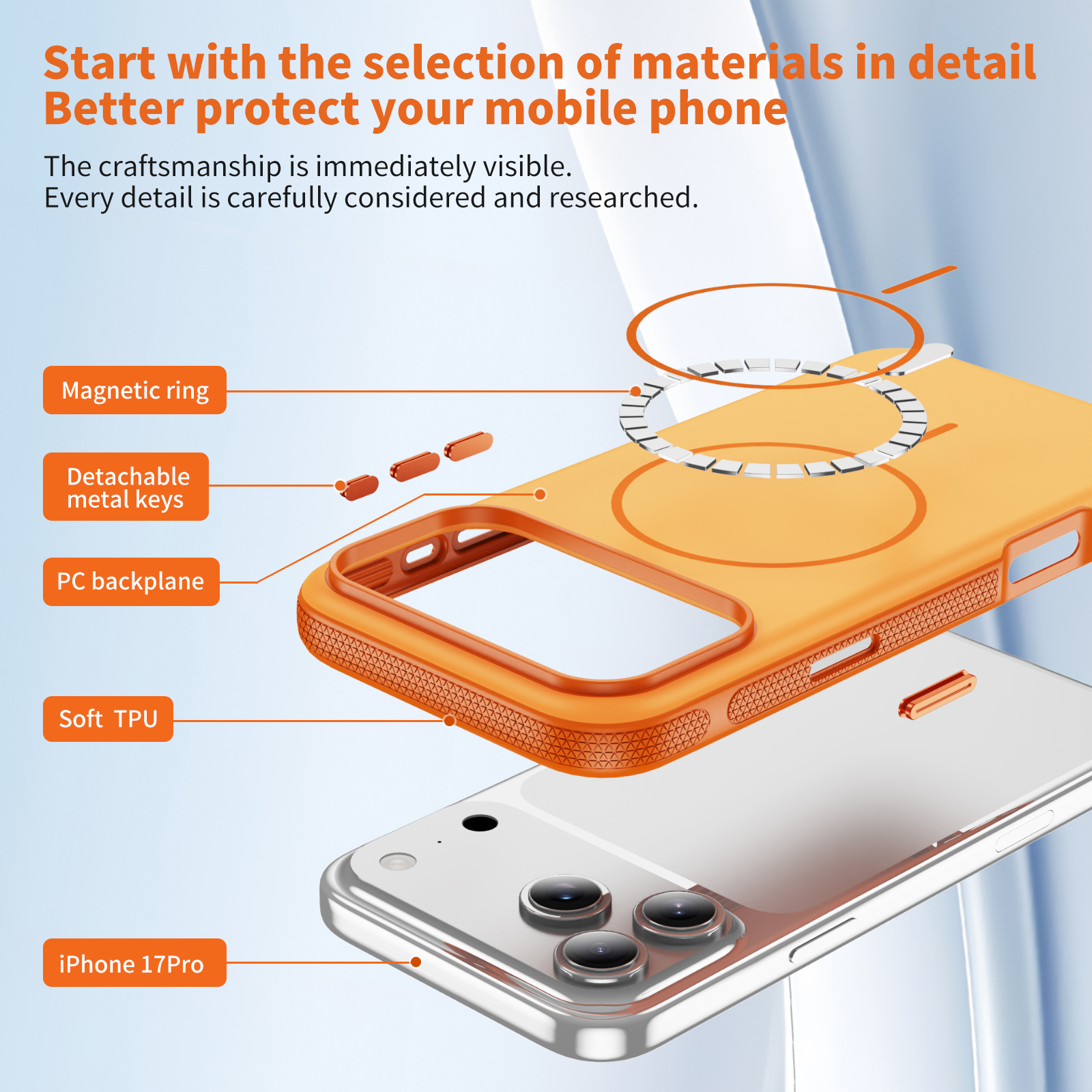 PASTEL MATTE iPhone 17 Pro Max orange + orange