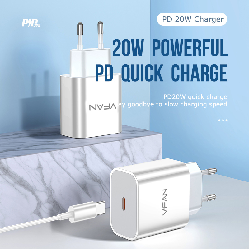 VFAN E04 QC 20W C adapter + C kábel