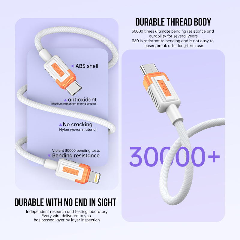VFAN X24 3A usb A - C adatkábel, 1M, narancssárga